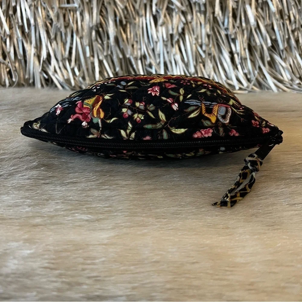 Vintage VERA BRADLEY Ming 2001 Curved Cosmetic Case Black Yellow Red Asian